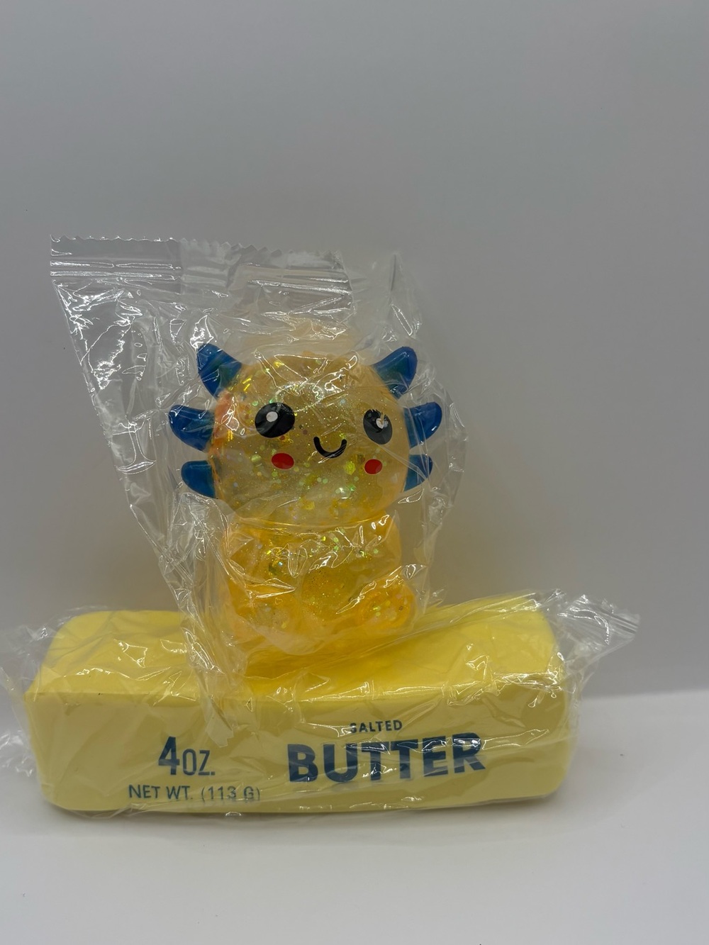 Bundle Yellow Glitter Axolotl & Butter Squishy Toy set of 2